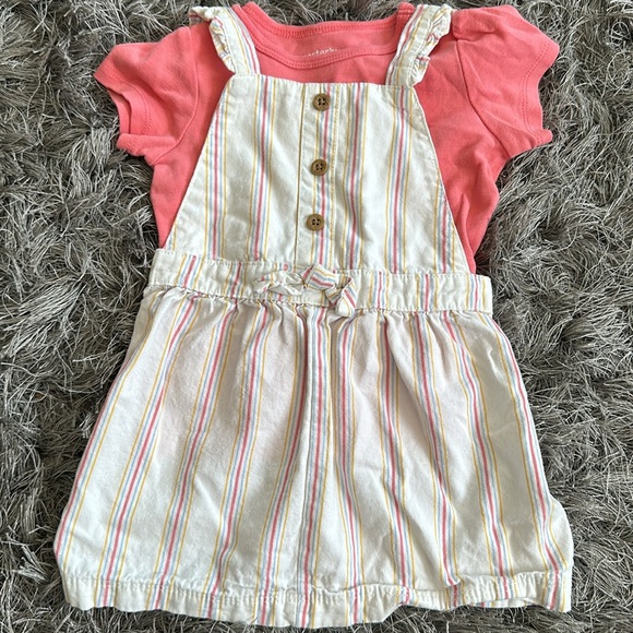 Baby Girls Carter's 2 Pc Striped Skirtall & T-shirt Set - Picture 3 of 6